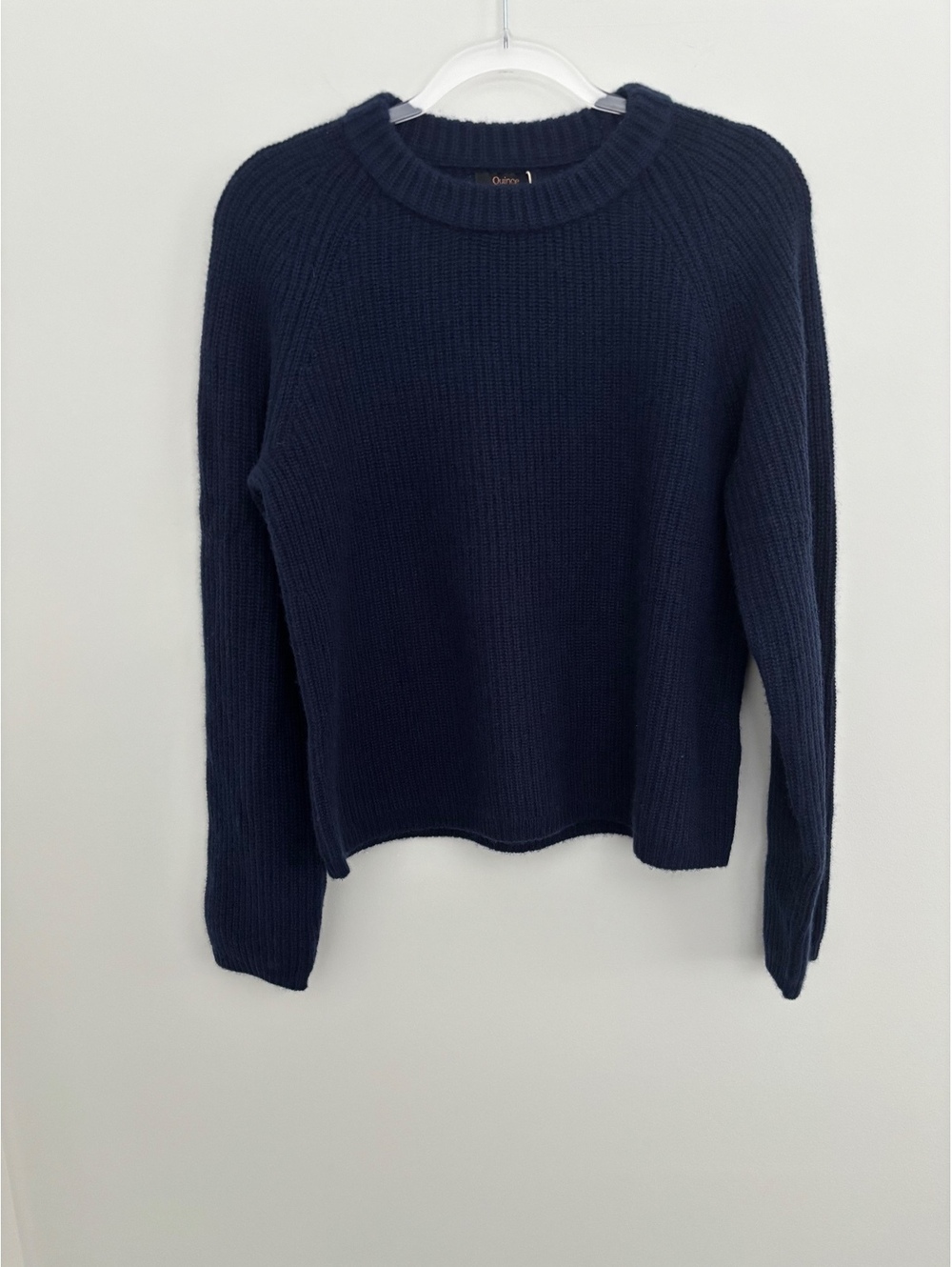 NWT Quince Mongolian cashmere fisherman crew neck sweater in navy size M